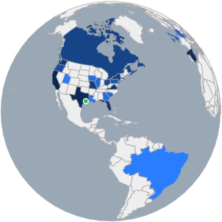 IP Scavenger Hunt globe with countries and regions highlighted.